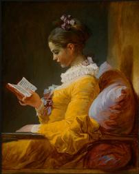 Young Girl Reading by Jean-Honore Fragonard  -- Maybe she's studing tarot?